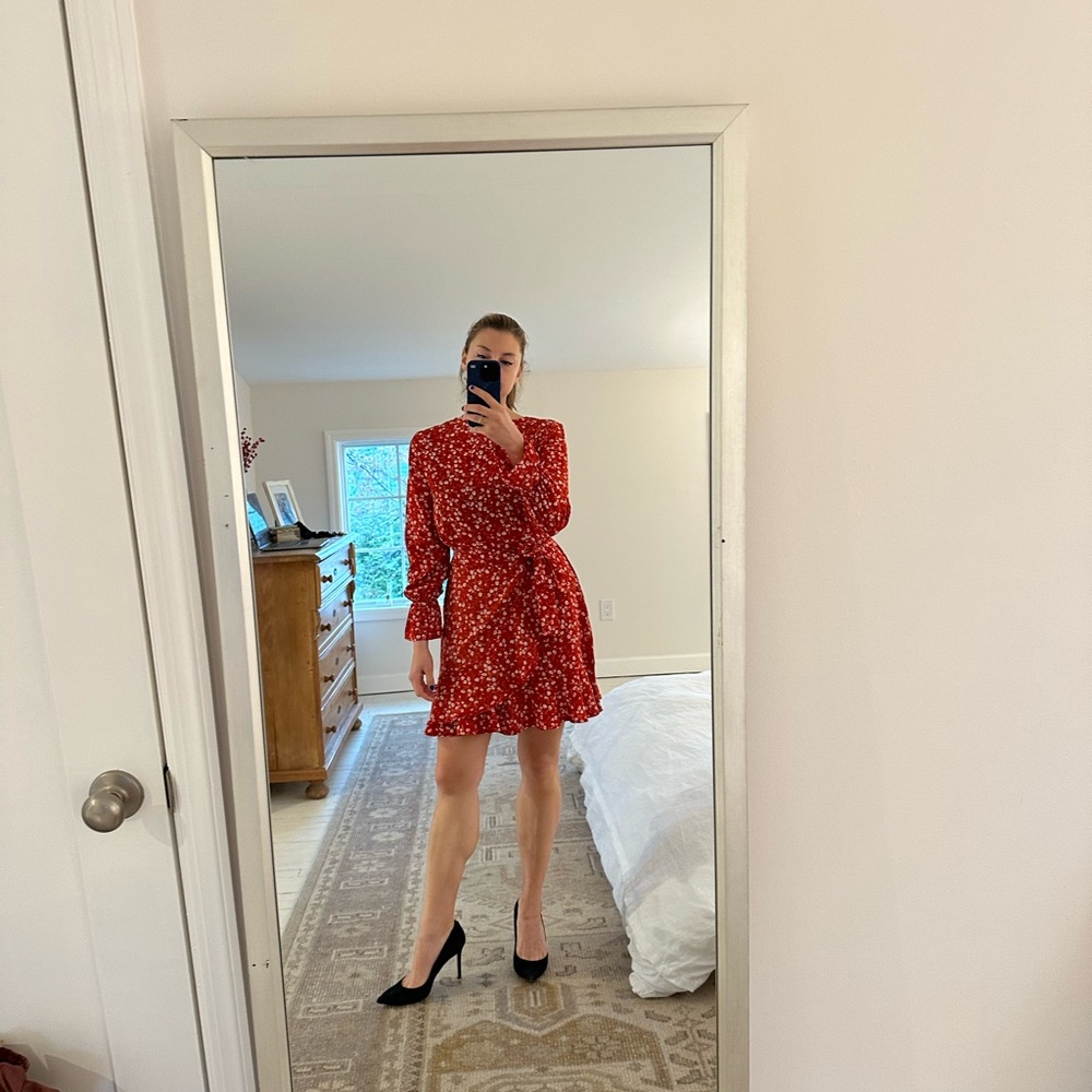 Relipop Women's Dress Polka Dot Floral Print Long Sleeve